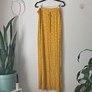 Boohoo Mustard Floral Maxi Skirt